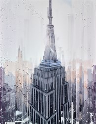 Empire State at Sunrise by Kris Hardy - Original Painting on Box Canvas sized 28x36 inches. Available from Whitewall Galleries
